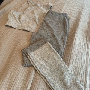 Outdoor Voices Gray and Cream Activewear Set